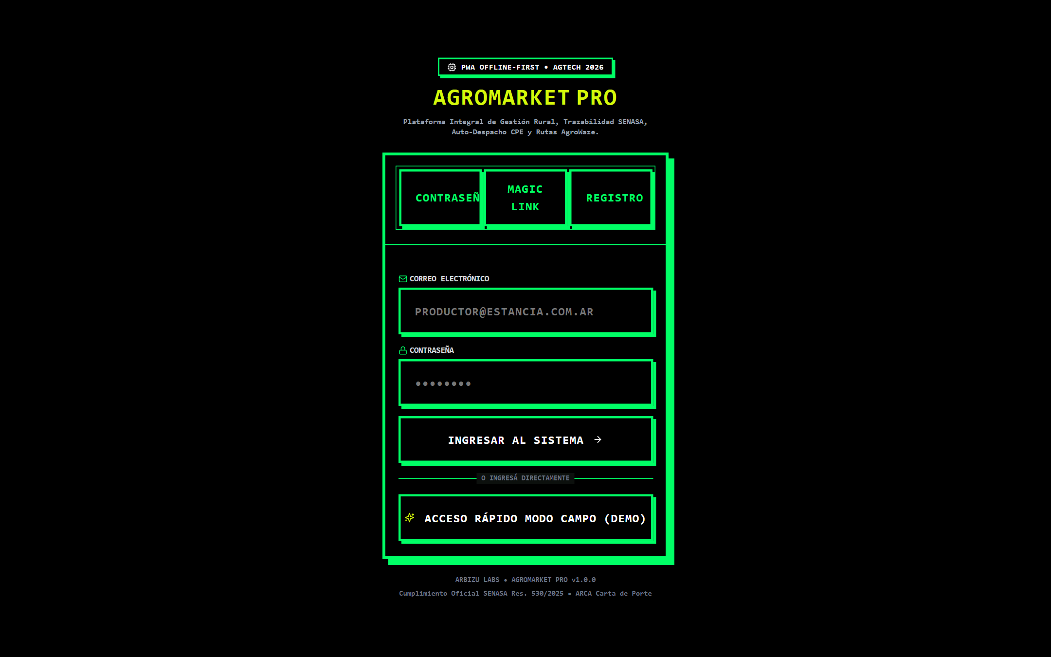 AgroMarket Pro: Trazabilidad y Control de Acopio Sin Conectividad Preview